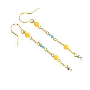 Butterscotch Amber Dangle Earrings 14k Gold Plated s925
